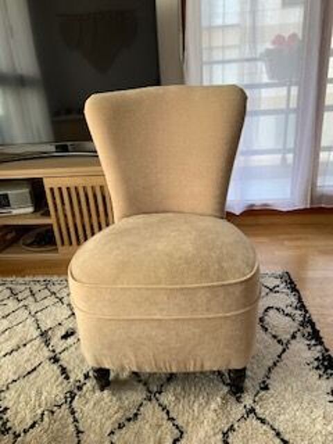 Petit fauteuil velours beige 45 Rueil-Malmaison (92)