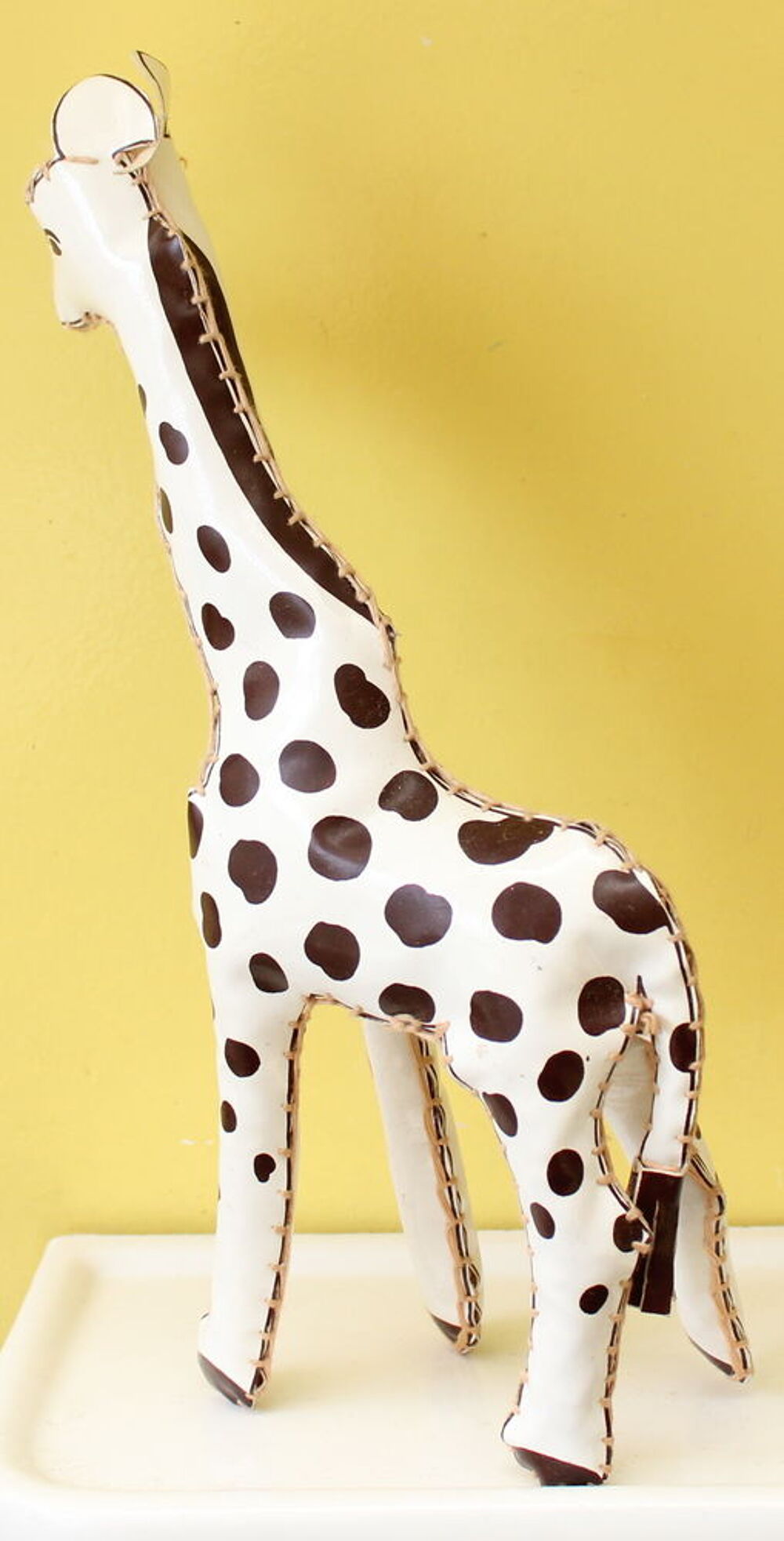 Jouet ancien Girafe en vinyle cousu main 1950 Jeux / jouets
