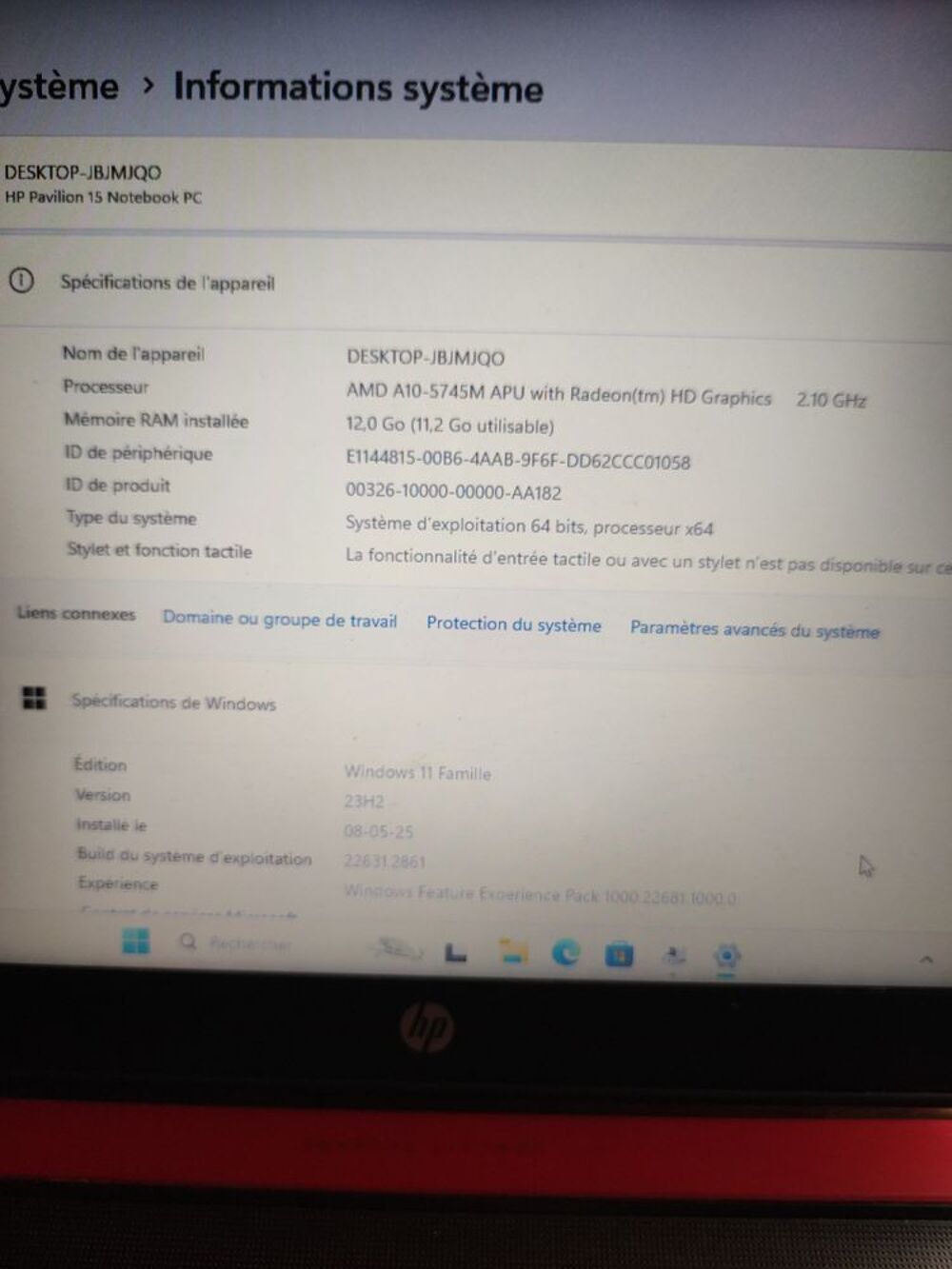Pc portable HP gaming multim&eacute;dia remis a neuf 12 GB de RAM Matériel informatique