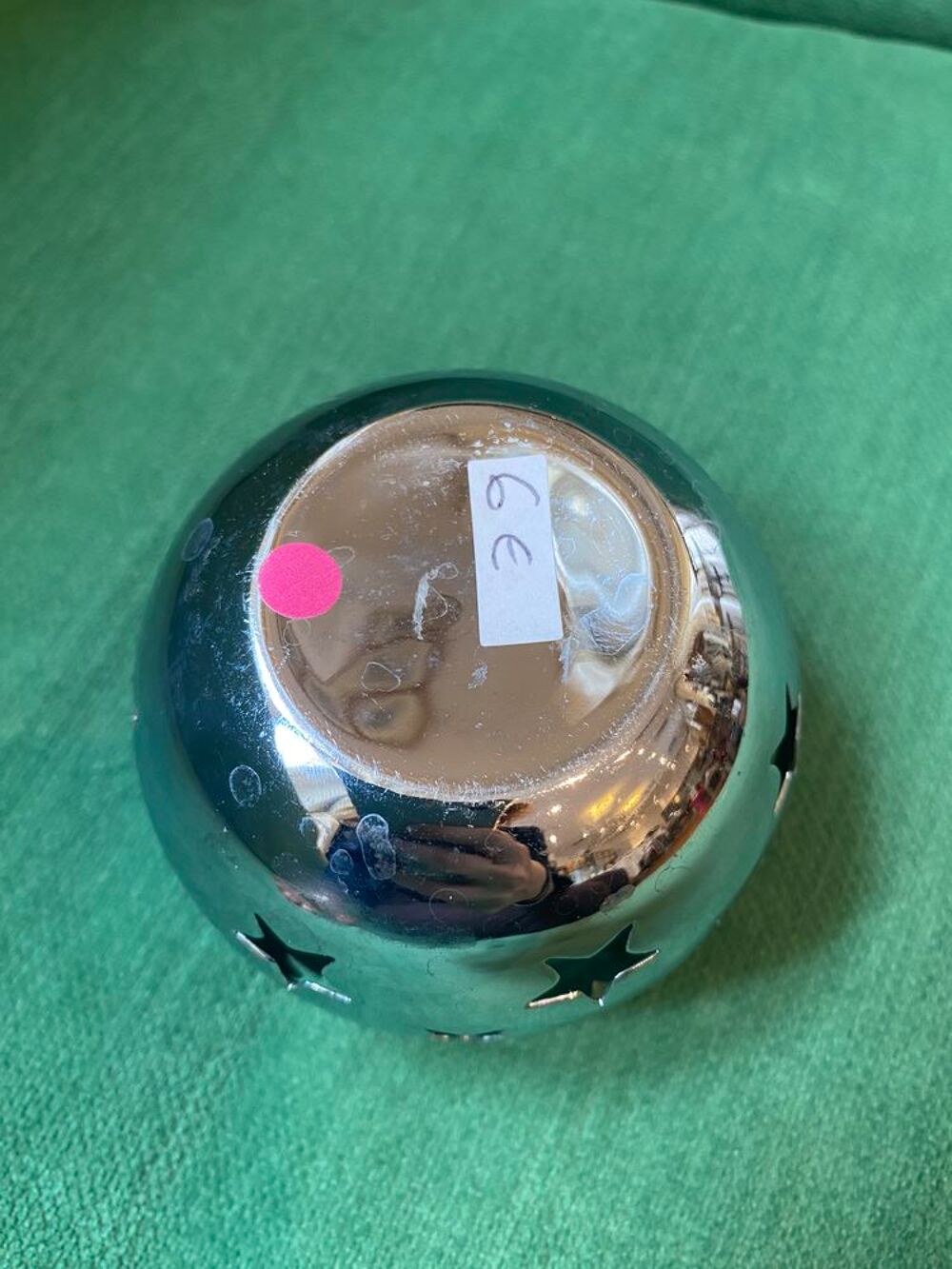 Petit bougeoir boule &eacute;toile en m&eacute;tal 