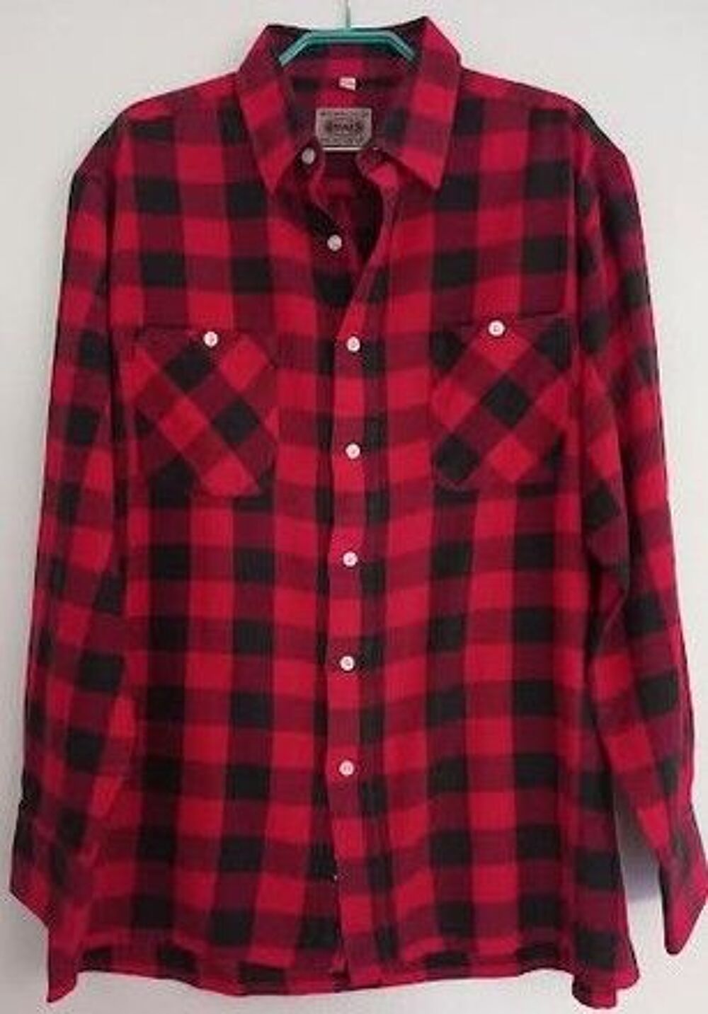 Chemise Neuve Flanelle- &Eacute;cossaise Noire et Rouge- Taille 6 V�tements