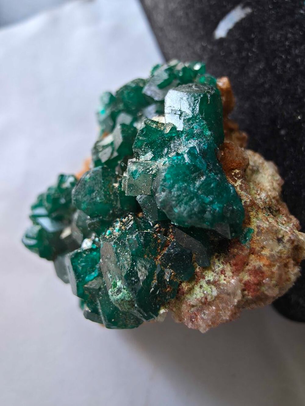 Dioptase Cristallis&eacute;e Vert Emeraude-Katanga RDC-39g 