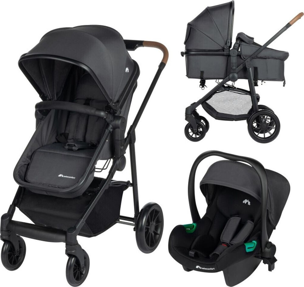 Trio poussette nacelle si&egrave;ge auto noir B&eacute;b&eacute;confort Mobilier enfants