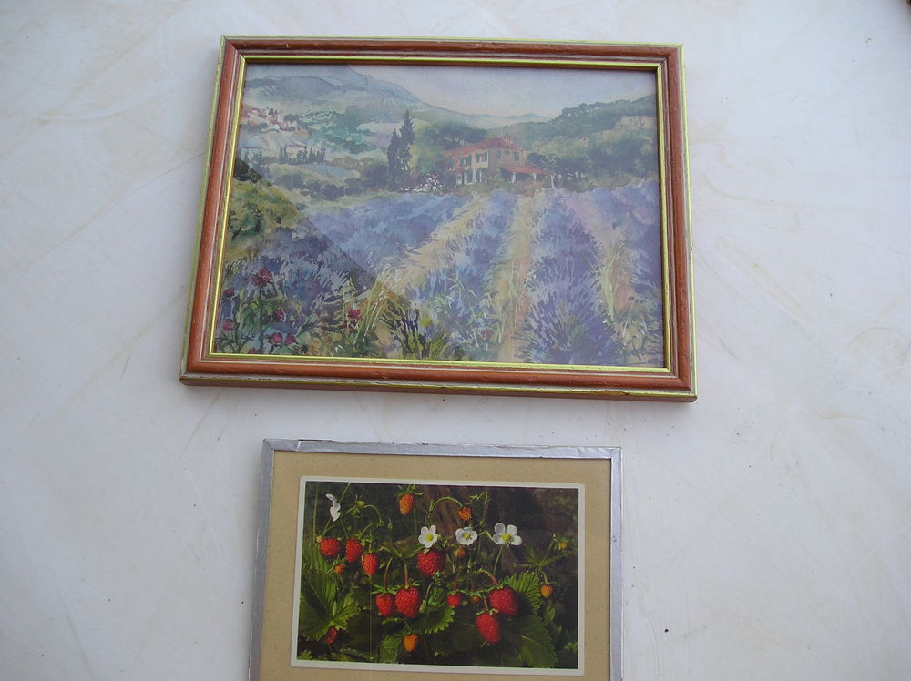 Lot de 4 tableaux avec protection vitr&eacute;e
Décoration