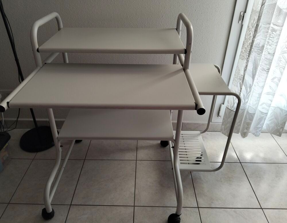Bureau m&eacute;tallique blanc Meubles