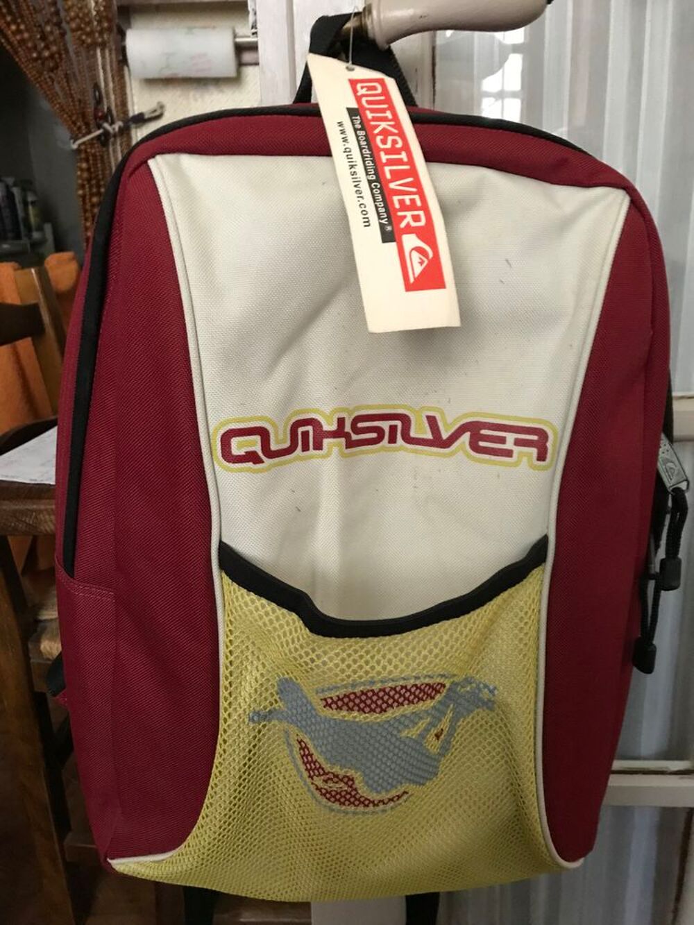 Sac &agrave; dos Quiksilver rouge/&eacute;cru Maroquinerie