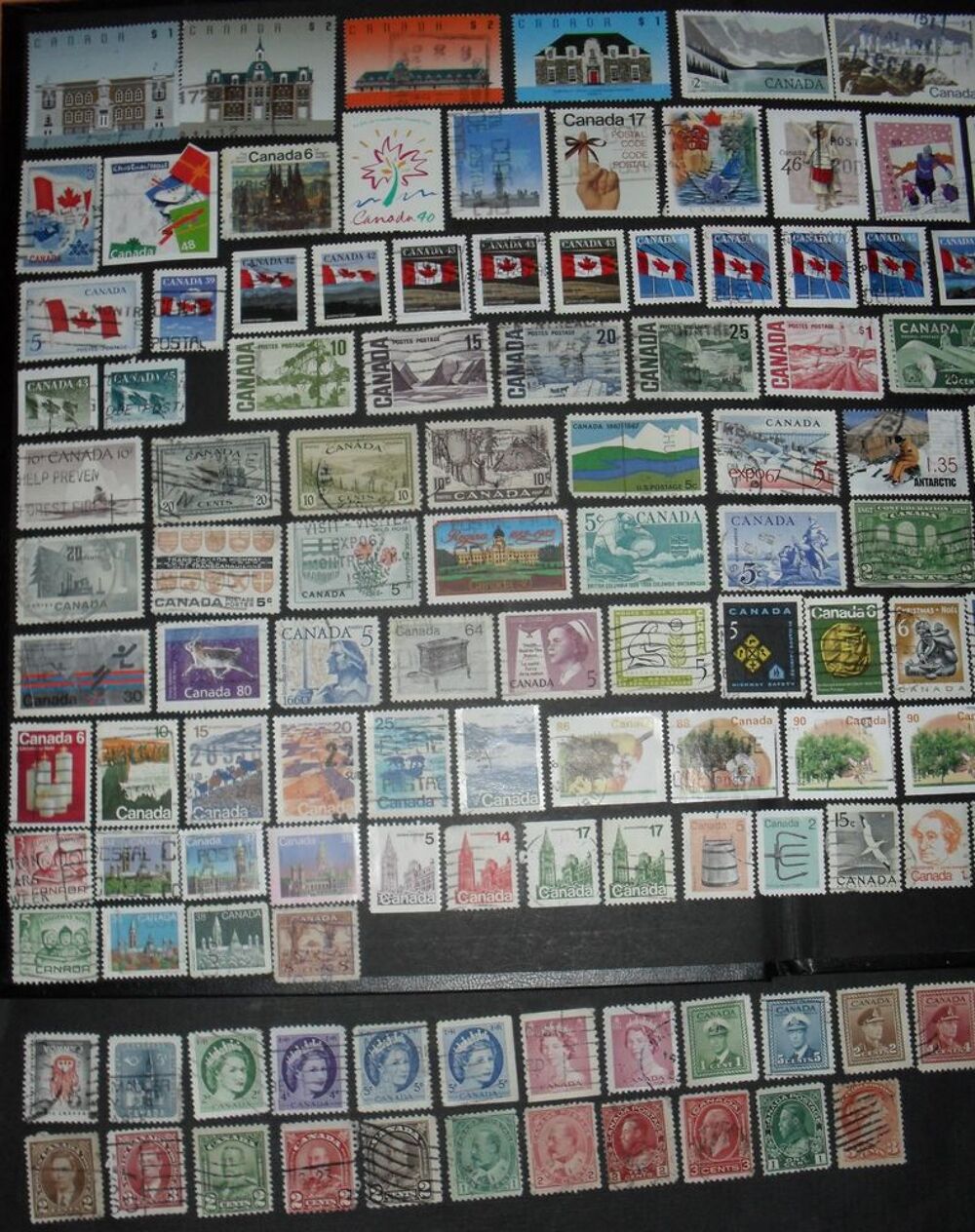Lot de 162 timbres oblit&eacute;r&eacute;s du CANADA. 