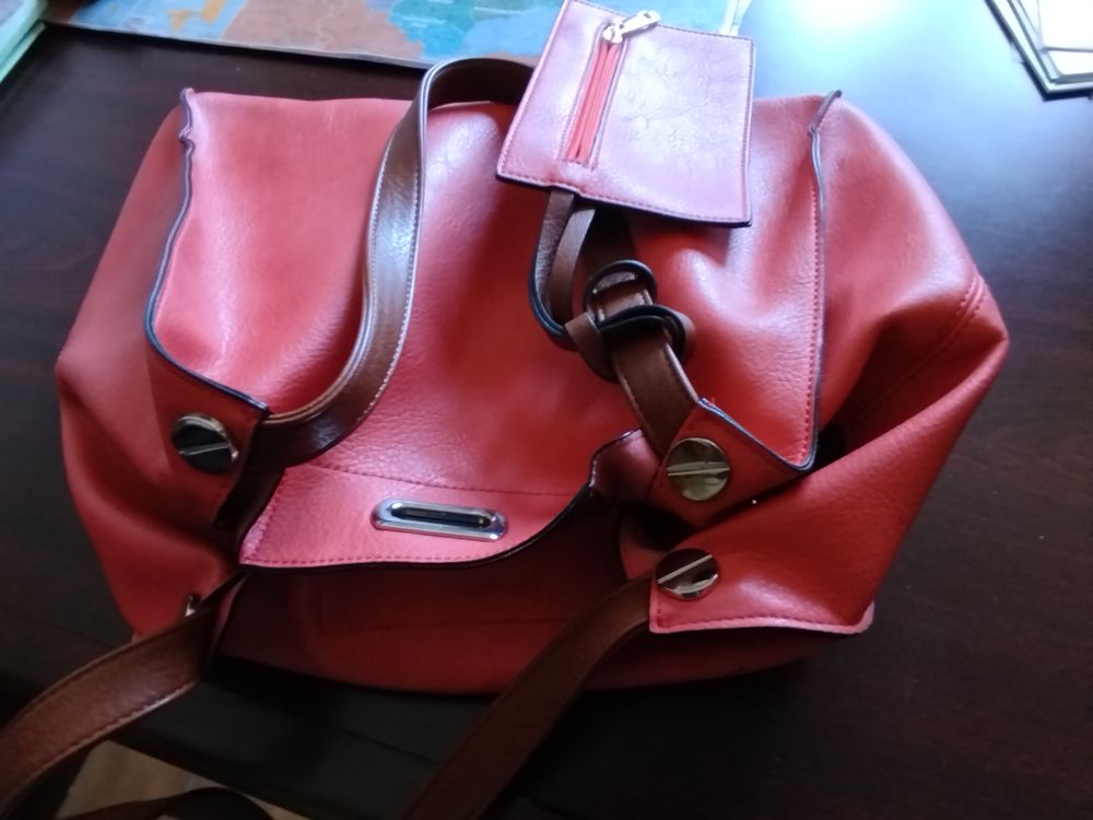 Sac femme cuir vachettte orange Maroquinerie