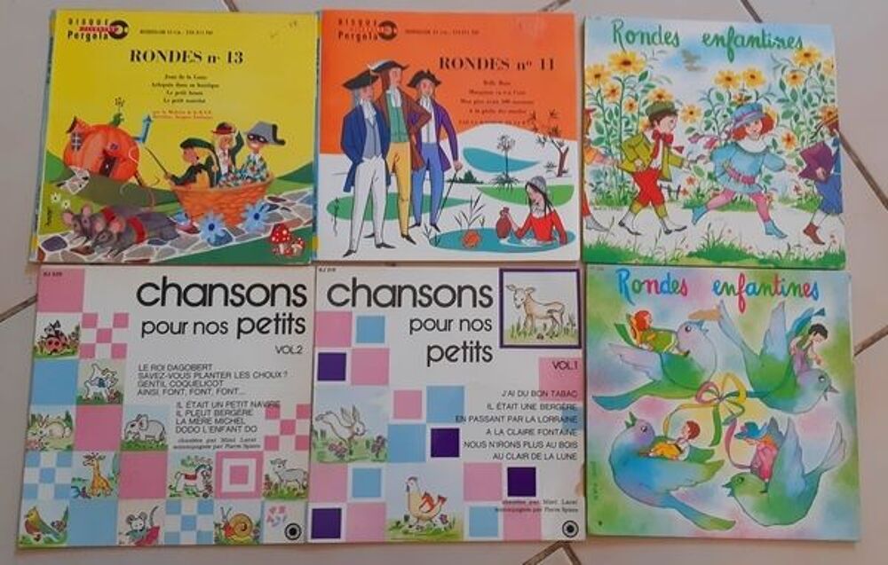 6 Disques Vinyles 45 tours "Chansons pour les petits" CD et vinyles