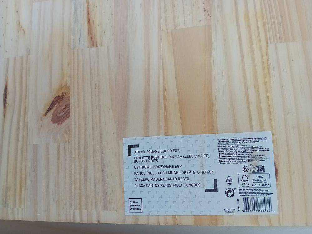 3 Tablettes en Pin Rustiques 2mx0.50cm Bricolage