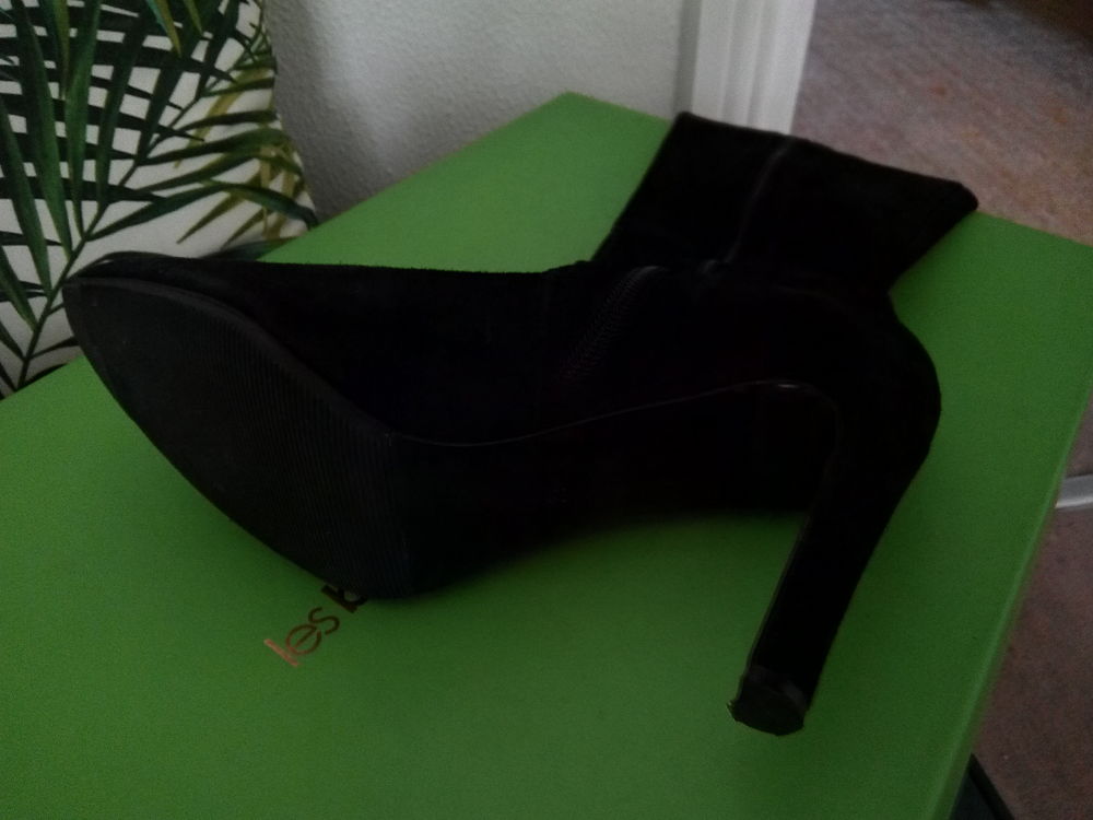 bottes montantes daim noir - T39 Chaussures
