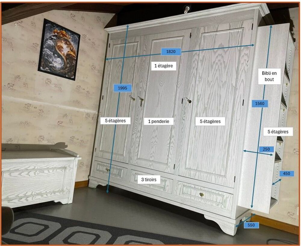 Chambre enfant/ Ado compl&egrave;te r&eacute;alis&eacute;e par un menuisier &eacute;b&eacute;ni Meubles
