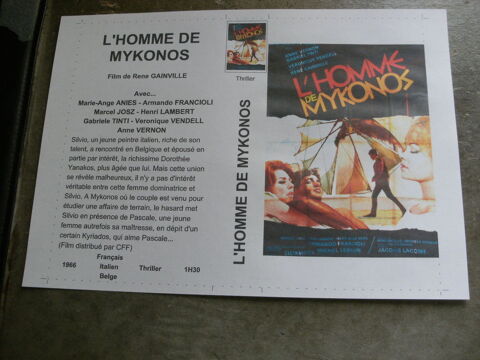 Film :   L 'homme de Mykonos    40 Saint-Médard-en-Jalles (33)
