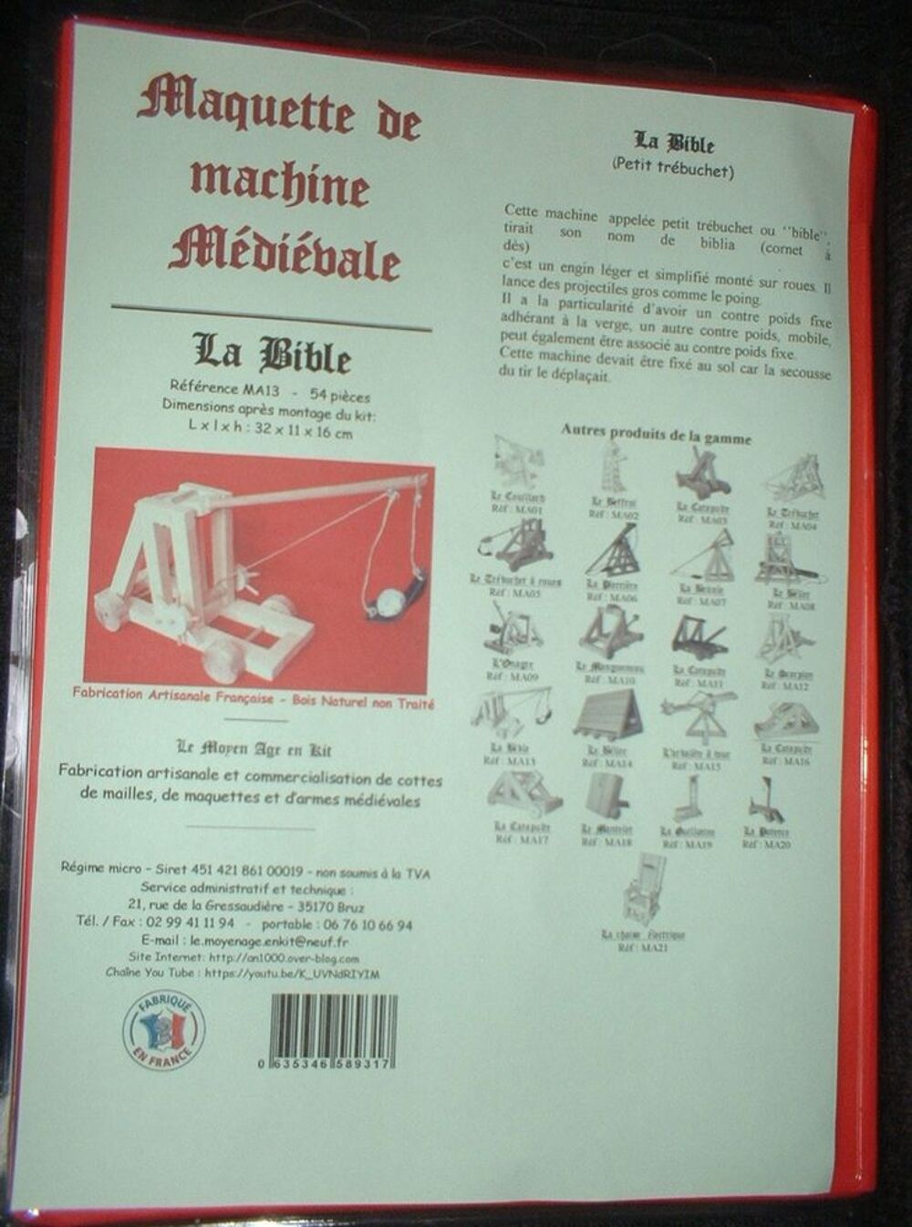 Maquette de petit tr&eacute;buchet, (ou bible) Jeux / jouets