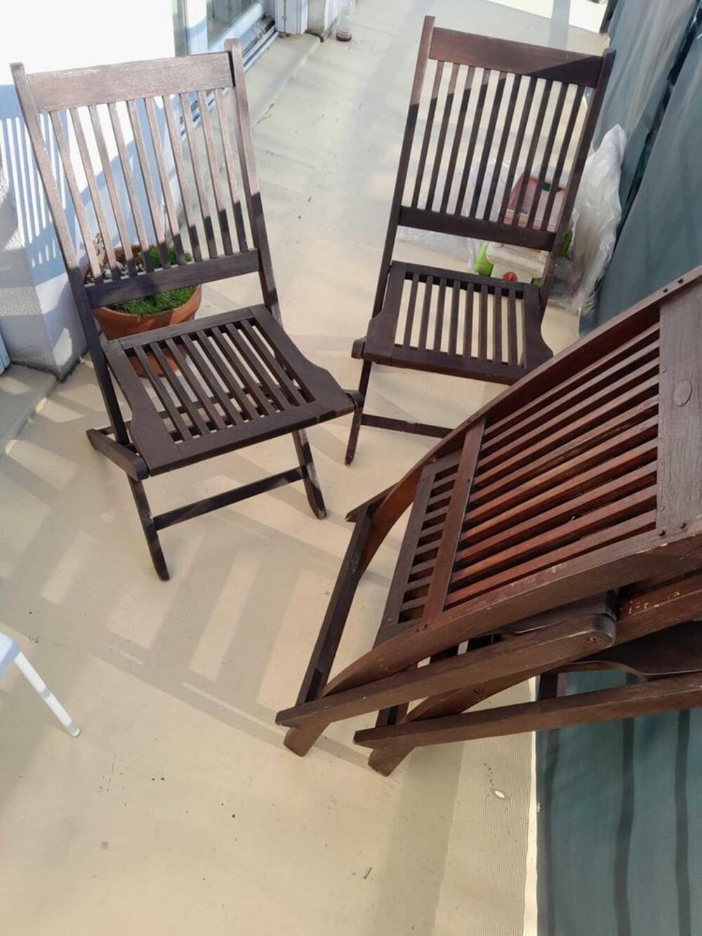Lot 4 chaises de jardin - terrasse Vintage Meubles