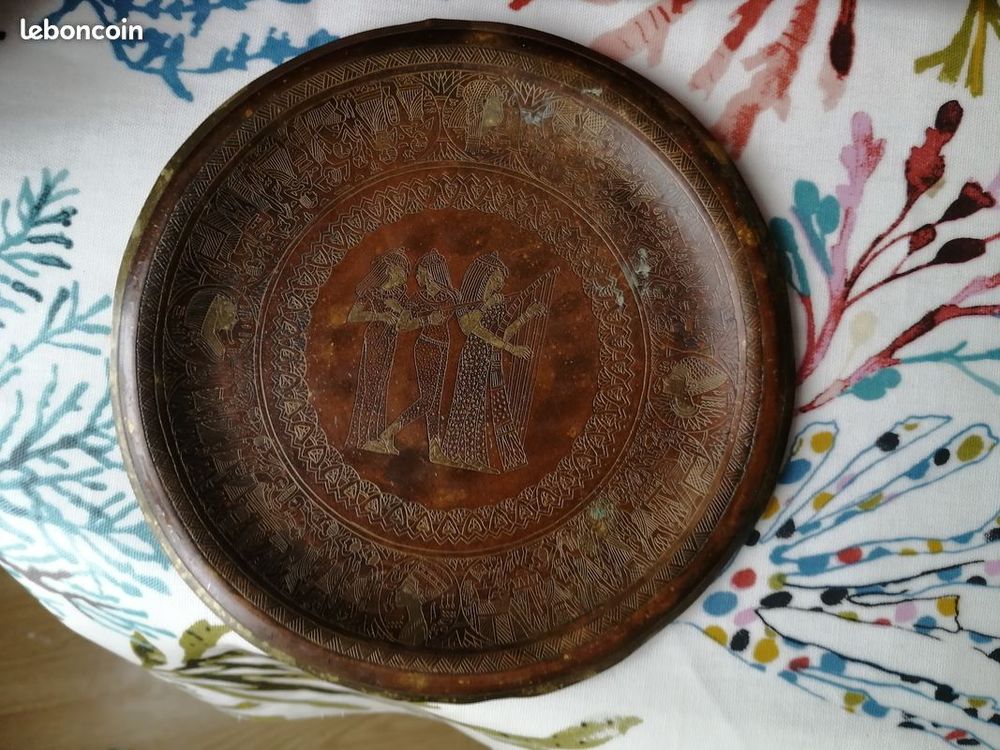 plat style egypte antique laiton &eacute;tain bronze cuivre pharaon Décoration