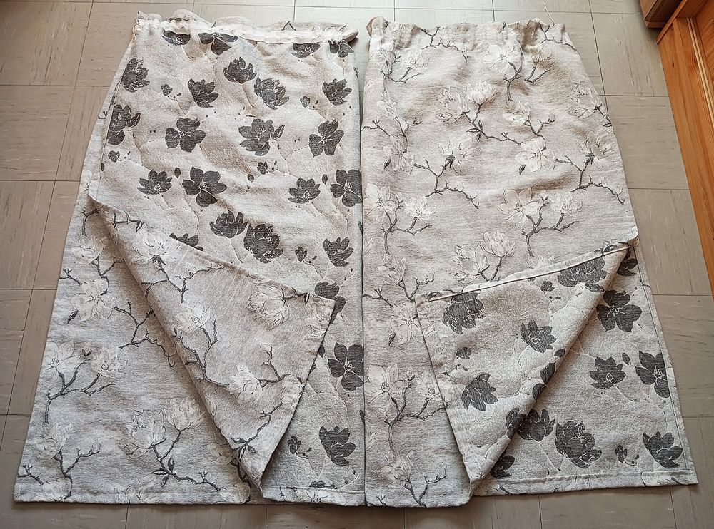 Paire de rideaux &agrave; ruflette toile de coton magnolia Décoration
