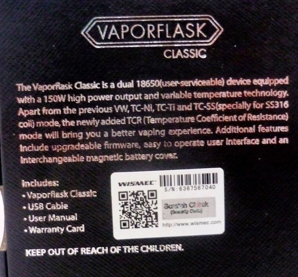 E-Cigarette Wismec Vaporflask classique TC Mod 150 Electroménager