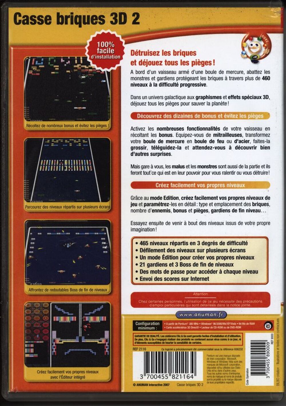 Casse briques 3 D 2 pour PC
Consoles et jeux vidéos