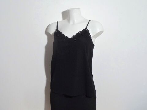 Tee Shirt Noir Bi Matière à Bretelles- Taille XS- Promod 12 Paris 15 (75)