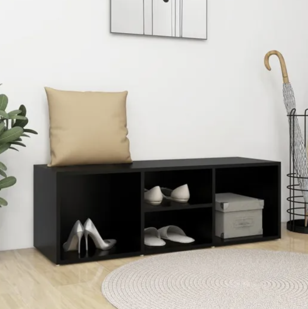 - Banc &agrave; chaussures - Noir 105x35x35cm Meubles