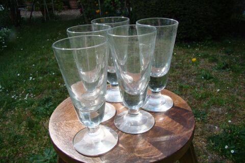 5 anciens verres � absinthe  Epoque 1900 
80 Gargenville (78)