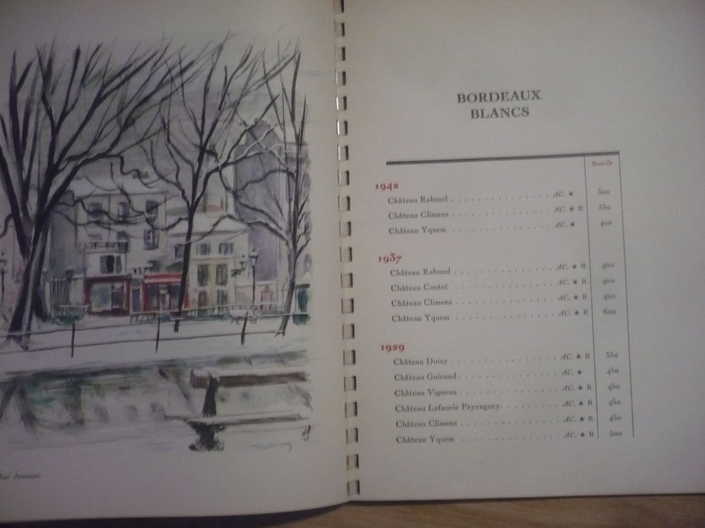 LISTE DES GRANDS VINS 1949. ?SOUS LE SIGNE DE PARIS' 1948 Livres et BD