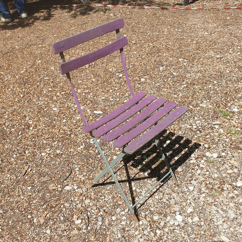 Chaise de jardin pliable m&eacute;tal et bois Jardin
