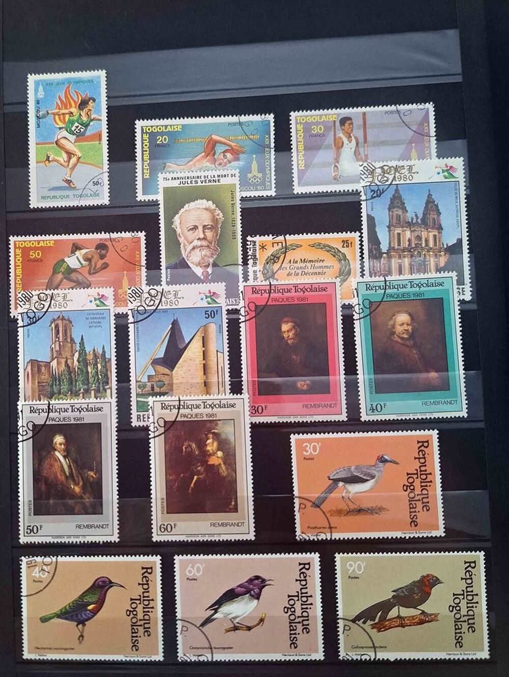 S&eacute;rie de timbres de collection du Togo 