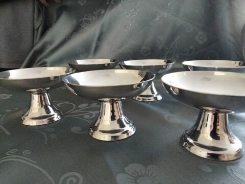 6 Coupes pour dessert ou glace en M�tal Argent� 8 La Rochelle (17)