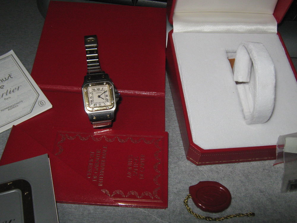 montre cartier femme galb&eacute;e or metal santos Bijoux et montres