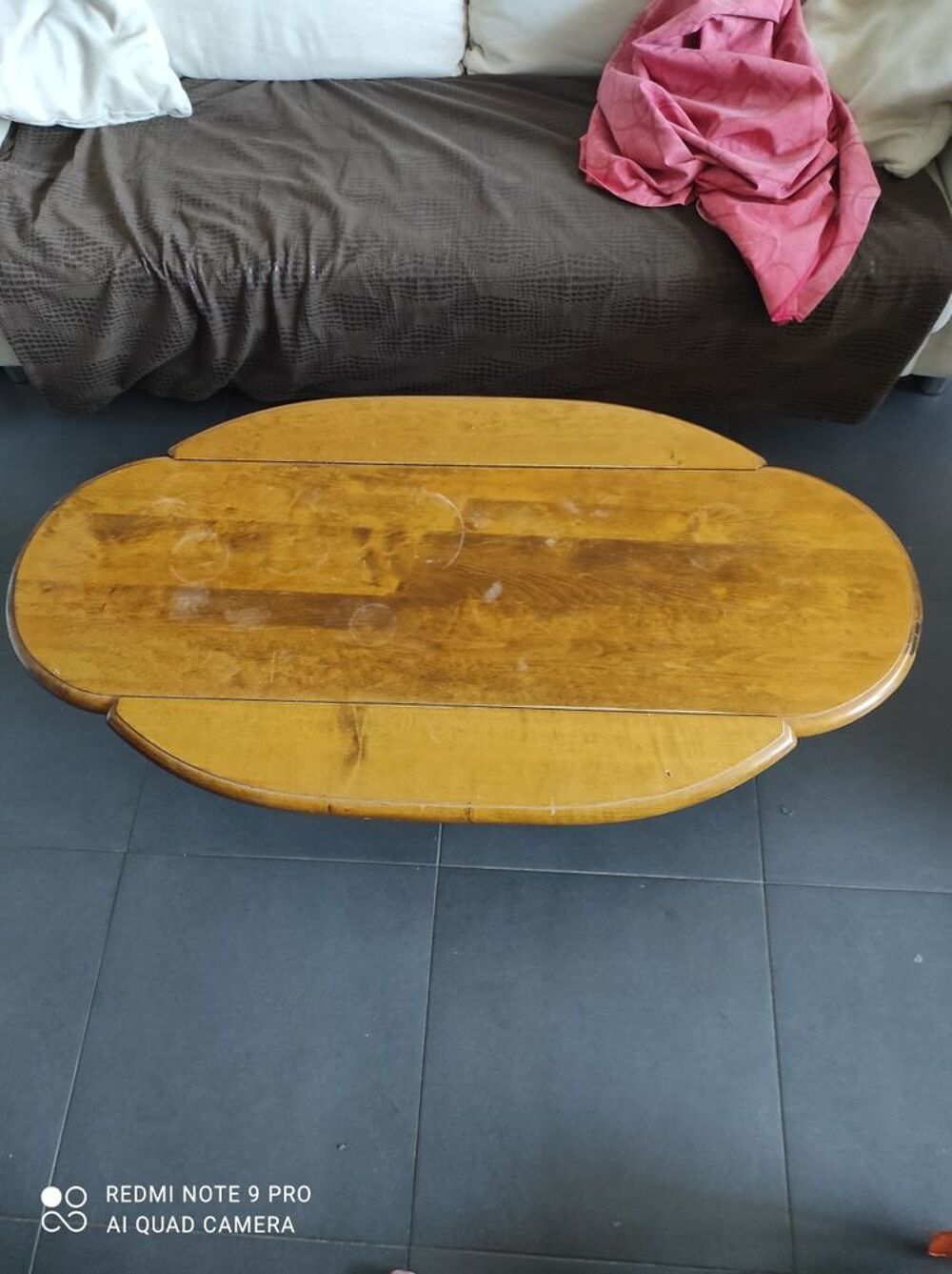 Table basse en bois ovale Meubles