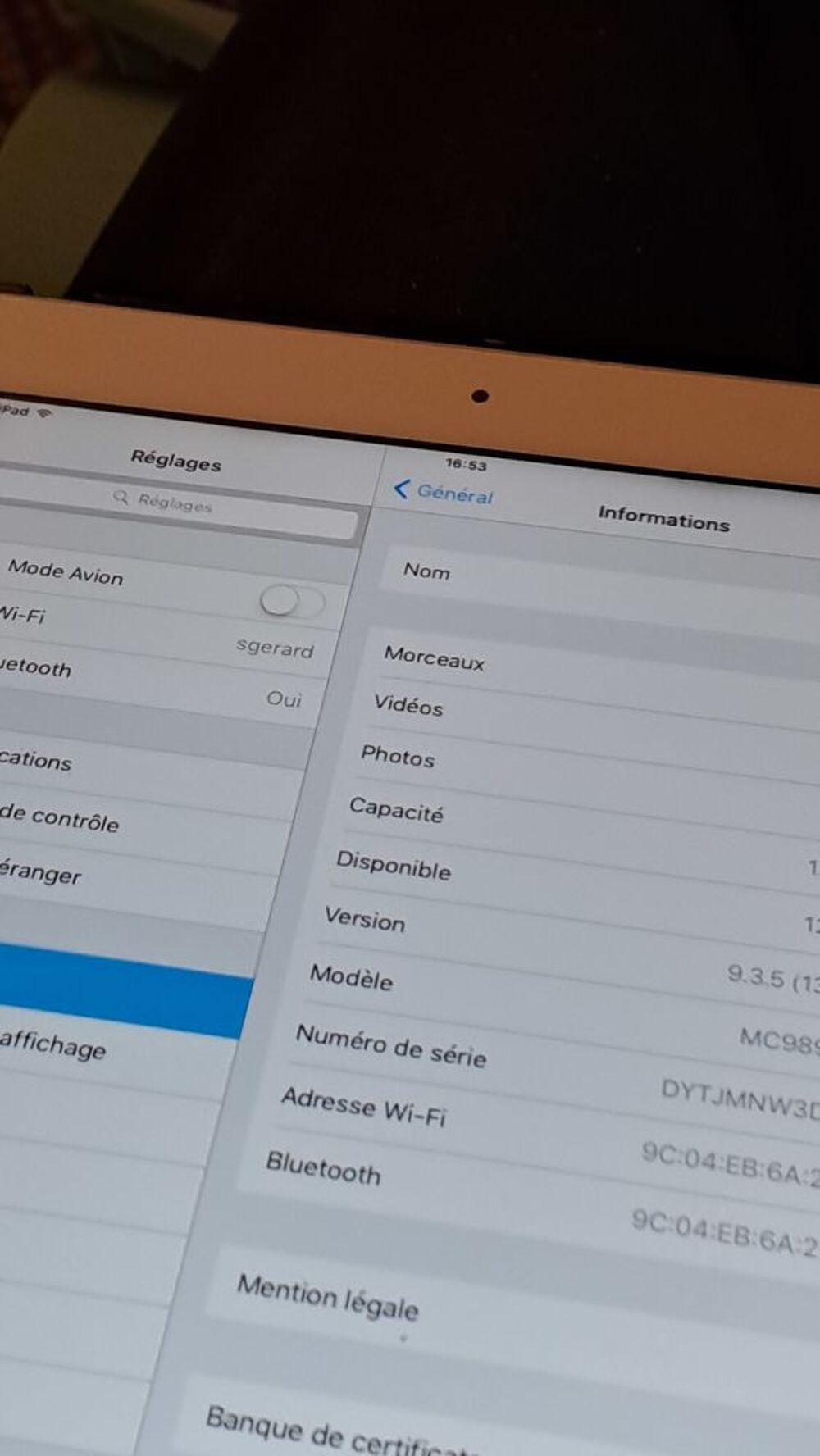Tablette IPAD APPLE Téléphones et tablettes