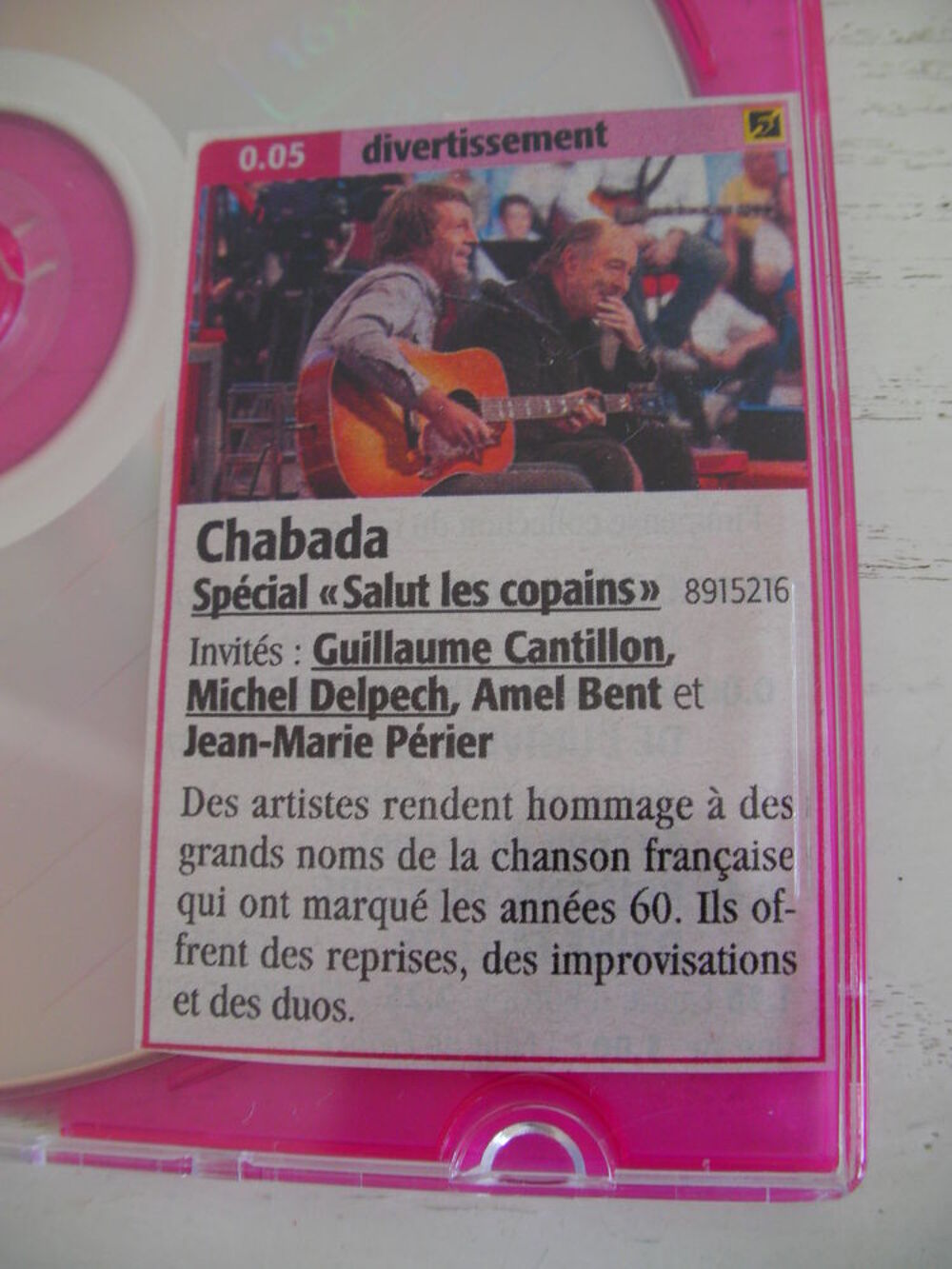 DVD CHABADA sp&eacute;cial "SALUT LES COPAINS" Photos/Video/TV