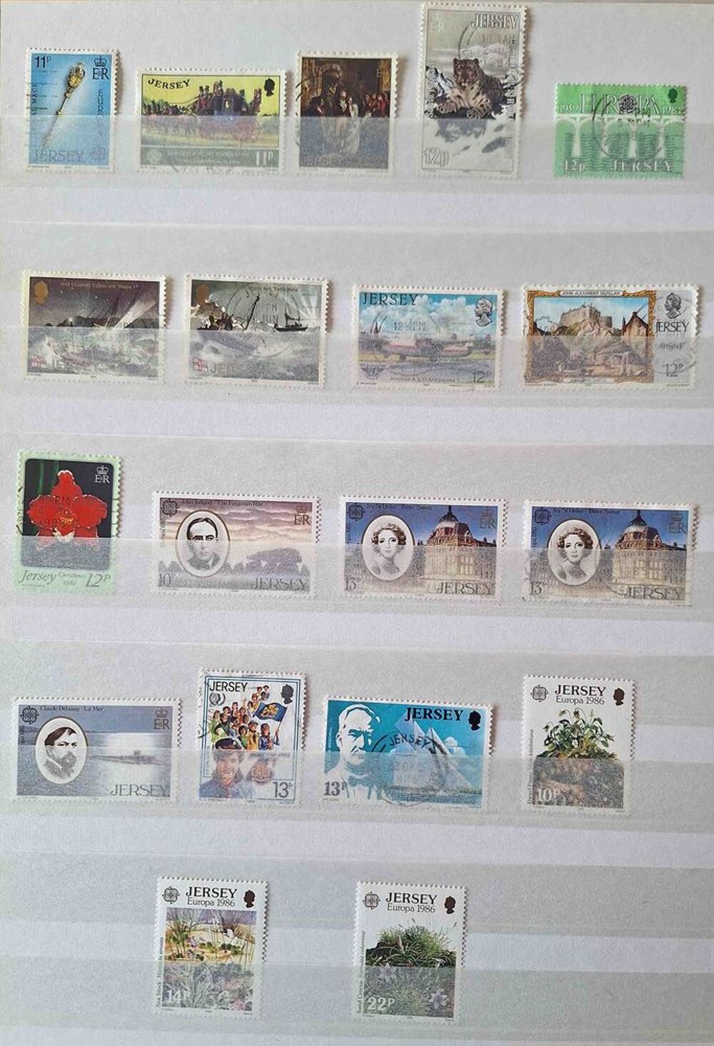 S&eacute;rie de timbres de collection de Jersey 