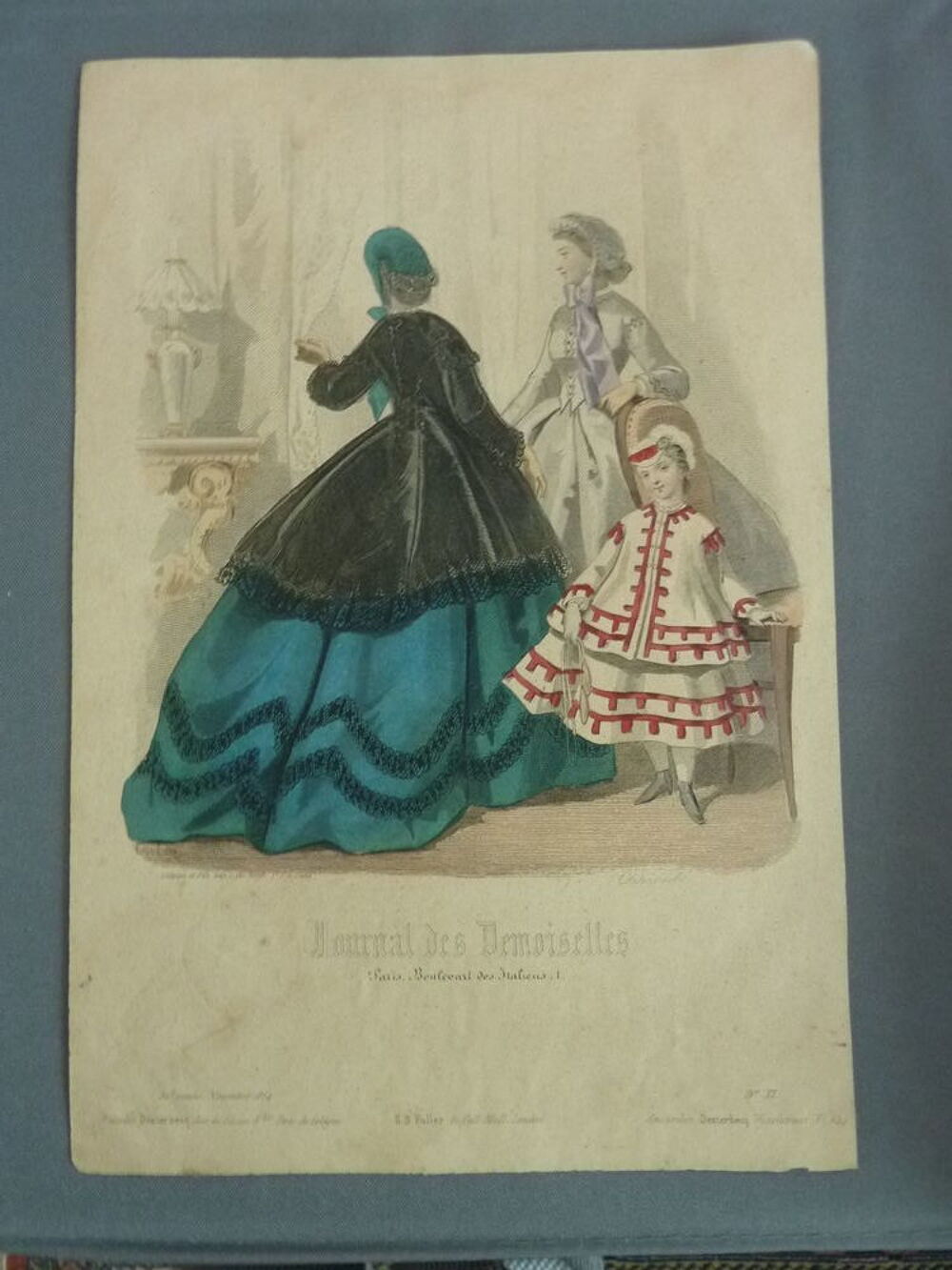 Gravure de mode "Le Journal des Demoiselles" Décoration