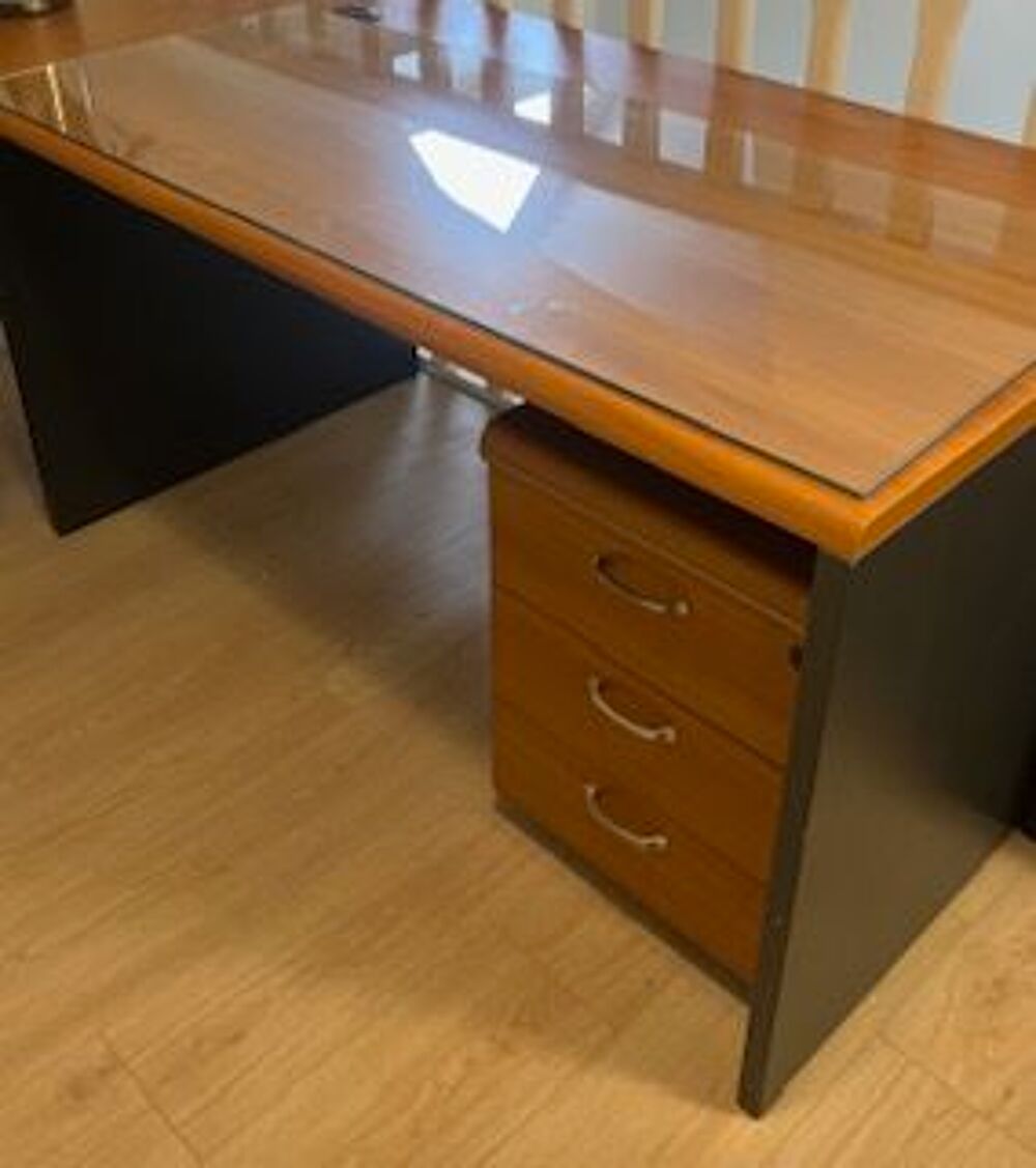 Grand bureau d'angle de direction avec retour et caisson 3 t Meubles