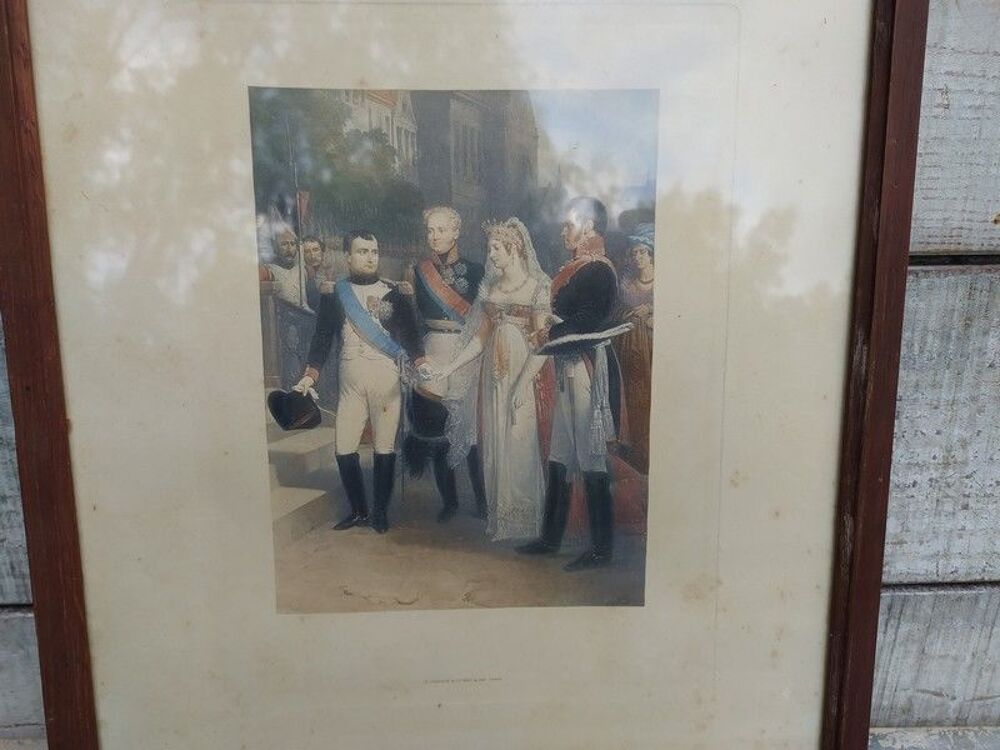 Gravure Napol&eacute;on 1er Re&ccedil;oit la Reine de Prusse &agrave; Tilsit 