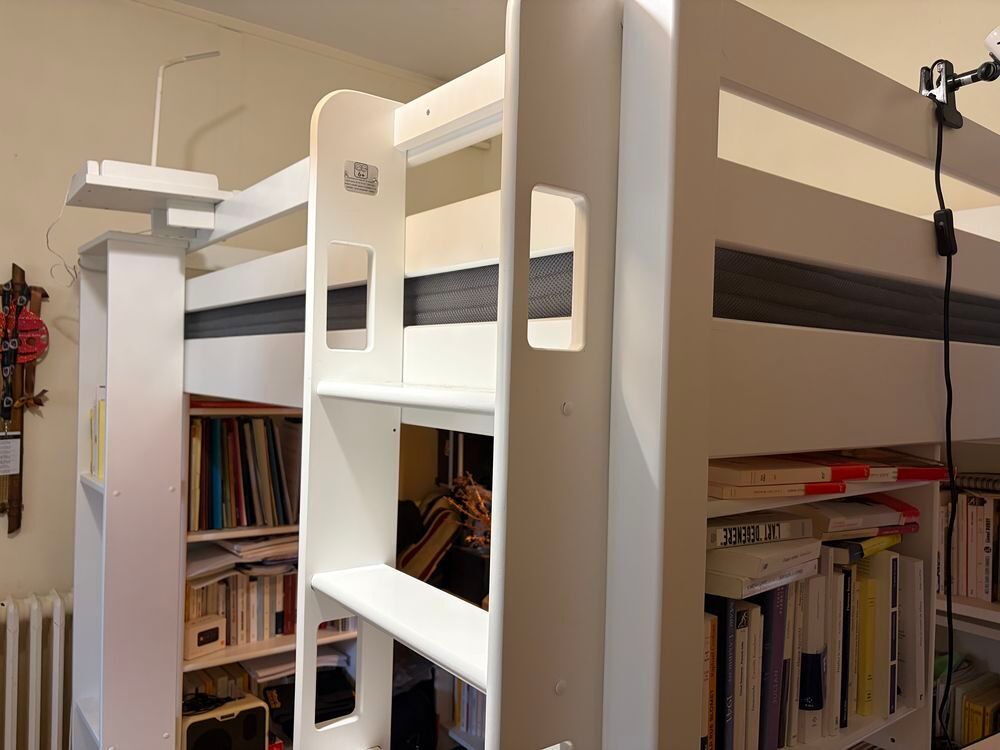 Lit mezzanine 2 personnes et accessoires Sobreal pin massif Meubles