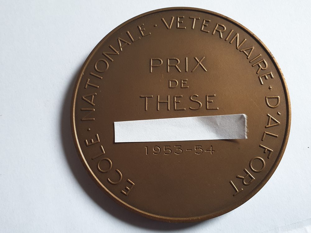 M&eacute;daille &eacute;cole Nationale V&eacute;t&eacute;rinaire D'Alfort 