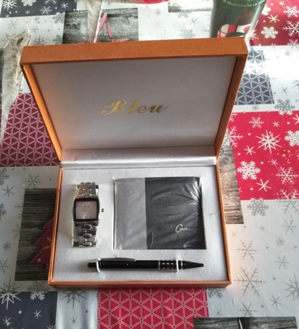 Coffret montre stylo portefeuille Bijoux et montres