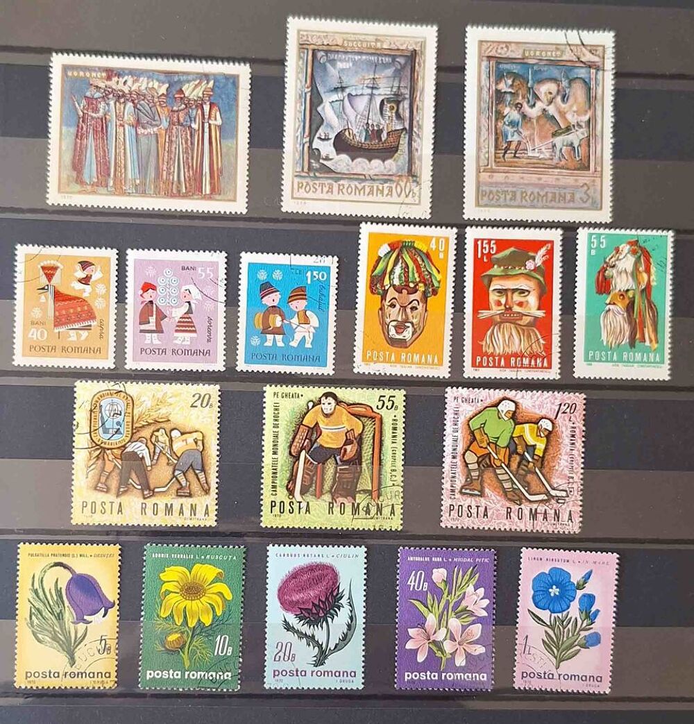 S&eacute;rie de timbres de collection de Roumanie A 