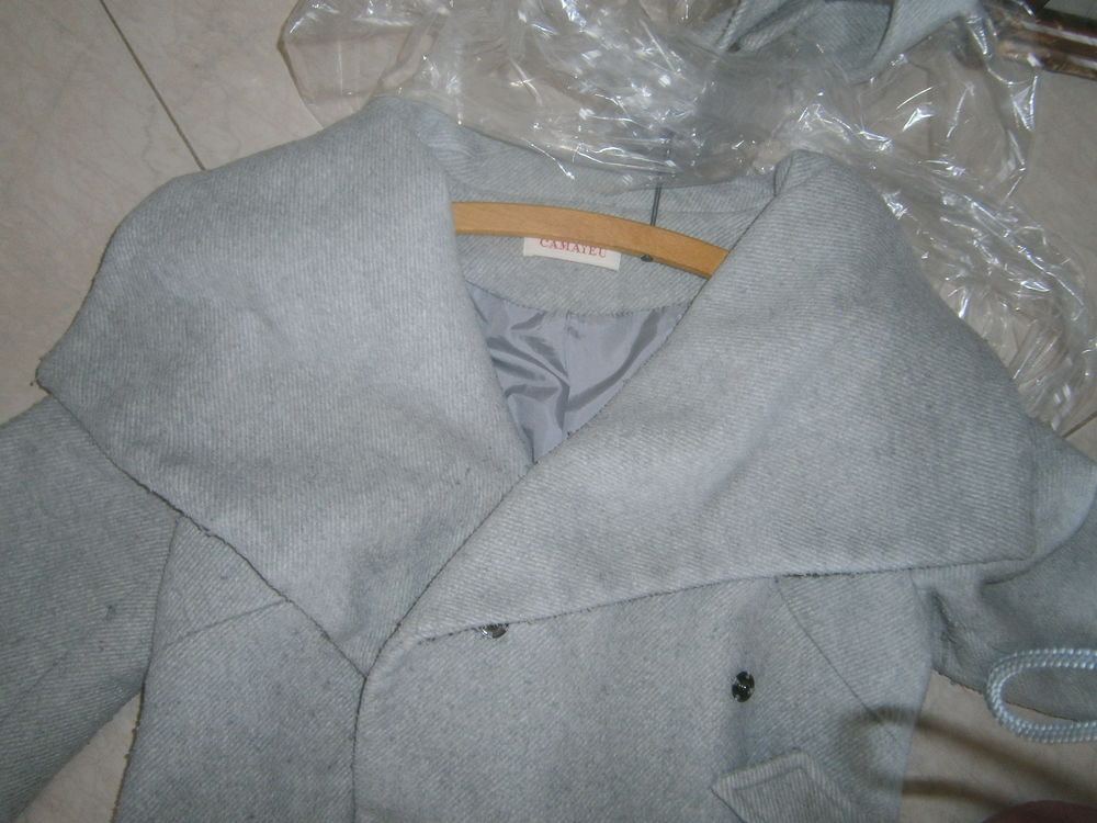 manteau gris avec ceinture taille 40 Vtements