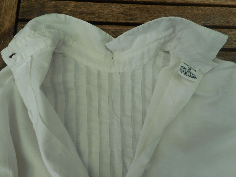 Chemise femme vintage coton blanc Vtements