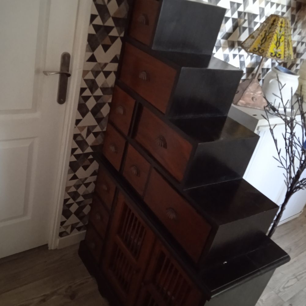 Meuble bois massif escalier 2 parties dimensions totales 148 Meubles