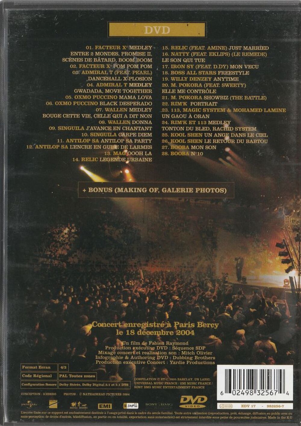 G&eacute;n&eacute;ration Rap live RNB2 DVD et blu-ray