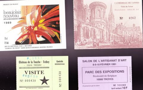 tickets d'entre (mine bleue/chemin fer Ouche/Tour Eiffel... 3 Ervy-le-Chtel (10)