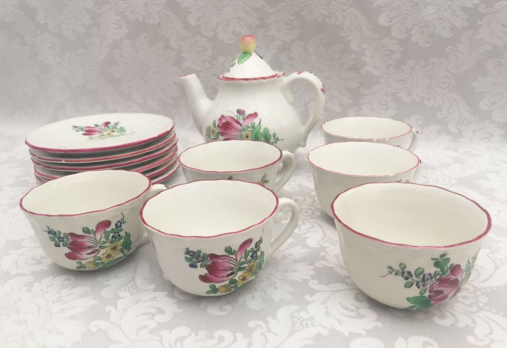 SERVICE A TH&Eacute; KELLER &amp; GUERIN LUN&Eacute;VILLE DEMI- PORCELAINE Tb Décoration