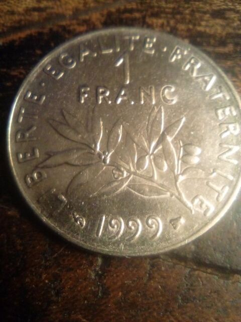 1 Franc Semeuse de 1999 Pice Rare 250 Champlay (89)