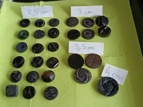 Exceptionnel Lot de 82 Boutons Vintage Noirs ? Multi-tailles 38 Thonon-les-Bains (74)